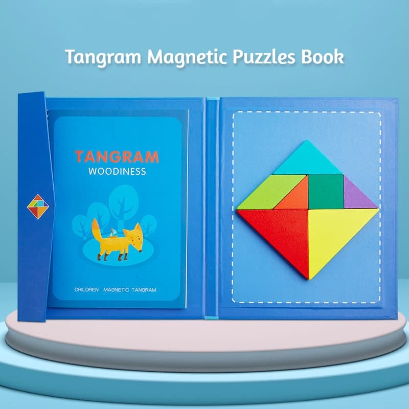 3D Tangram Magnetic Puzzles Book