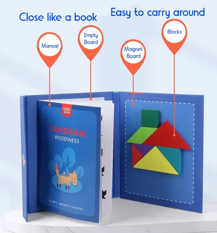3D Tangram Magnetic Puzzles Book view 2